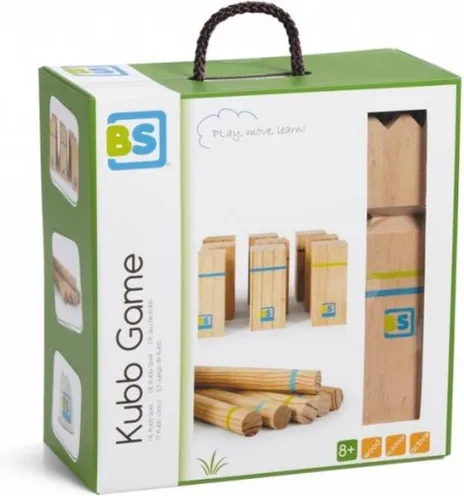 BS Toys Kubb Werpspel - Zweeds Spel - 2 tot 12 Spelers - Buitenspeelgoed van Vurenhout - Kubb spel - kubb spel volwassenen - Kubb spel original - Kubb familiespel - Familiespel - Buiten speelgoed - Buitenspel - Buiten Spellen - Tuin Speelgoed