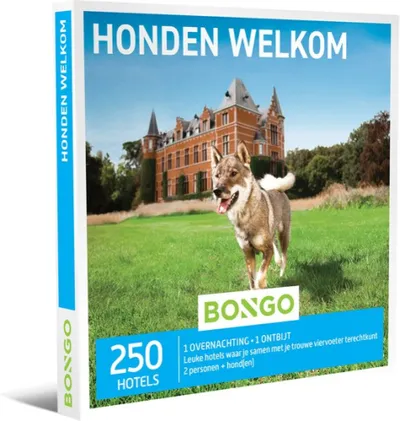 Bongo Bon - Honden Welkom Cadeaubon - Cadeaukaart cadeau voor man of vrouw | 250 diervriendelijke hotels